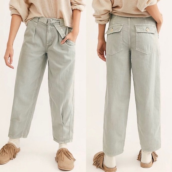 WE THE FREE Paloma Baggy Pant Light Green NWOT Size 26 - Picture 2 of 9